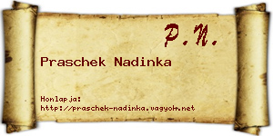Praschek Nadinka névjegykártya
